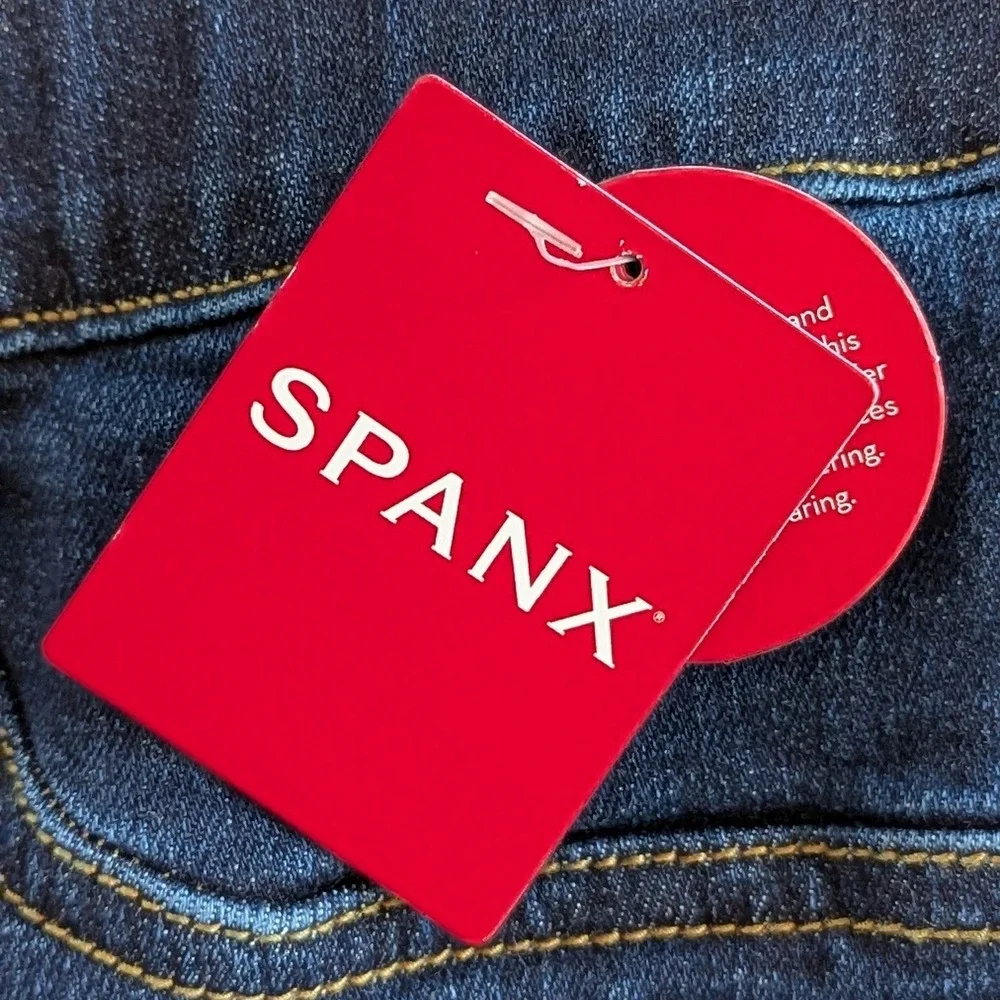 SPANX Pull On Flare Jeans High Rise Dark Wash XL NWT